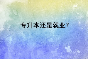 專升本還是就業(yè)？
